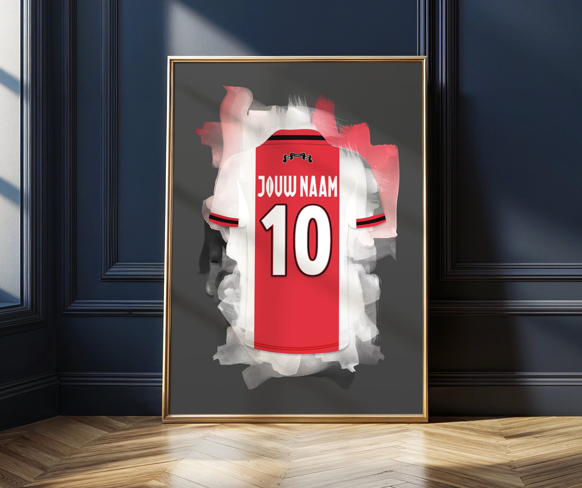 Voetbal shirt posters met naam bestellen online