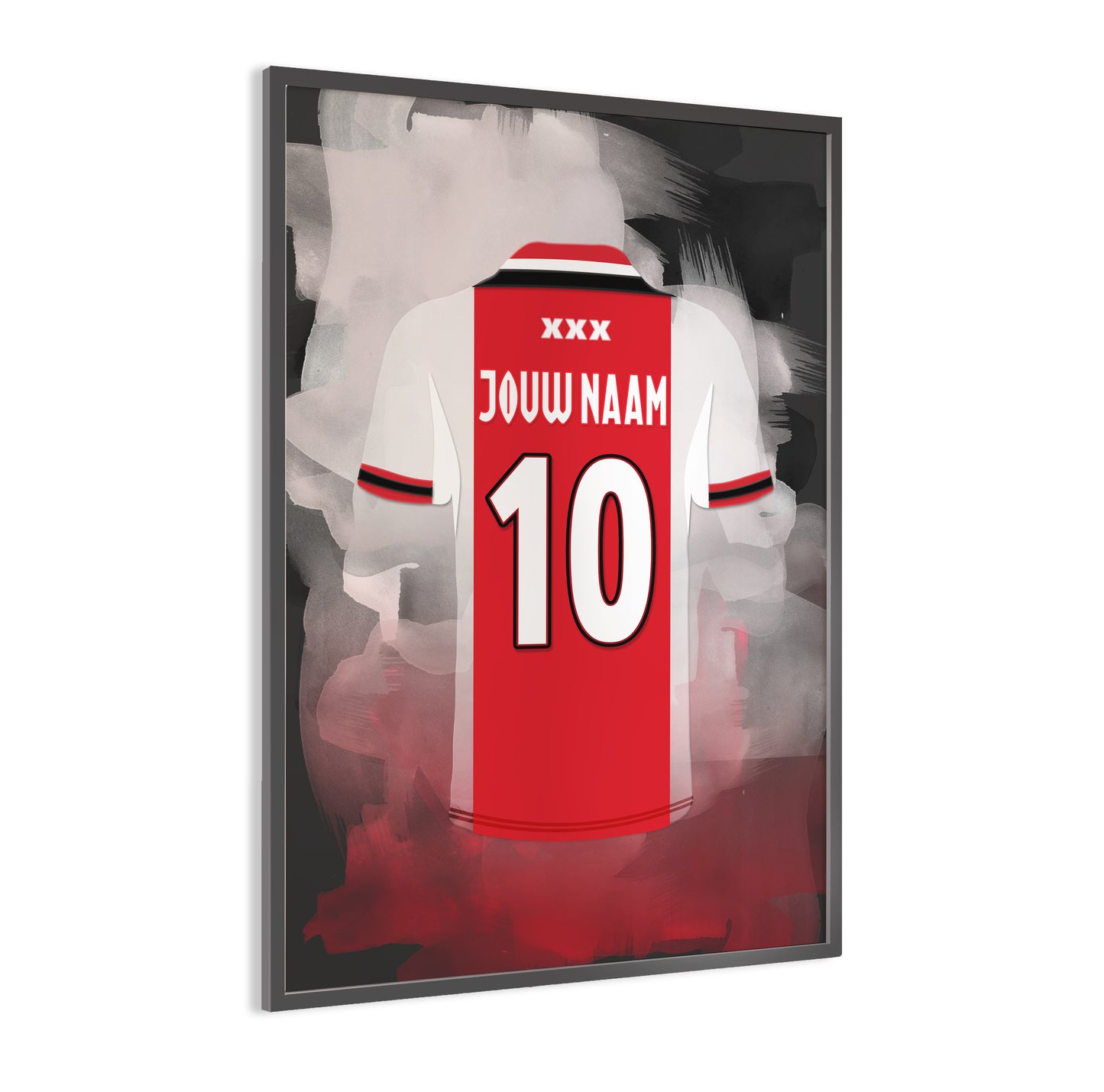 Ajax Amsterdam voetbal poster - Ajax shirt 2025-2026 poster - Ingelijste poster - Ajax fan kado