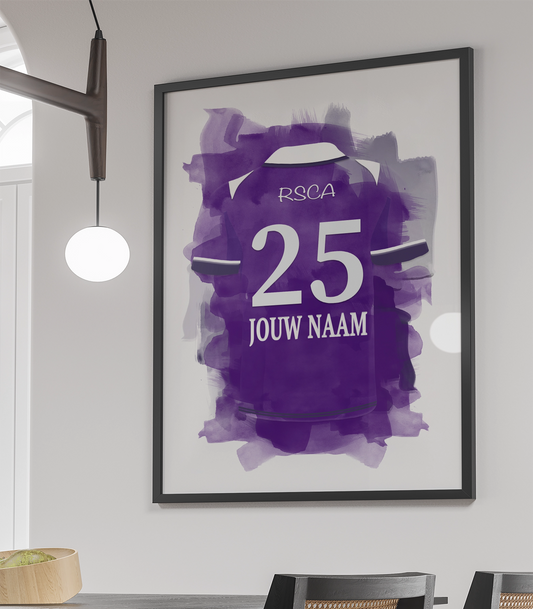 RSC Anderlecht Voetbal Poster Met Eigen Naam Verjaardag Cadeau