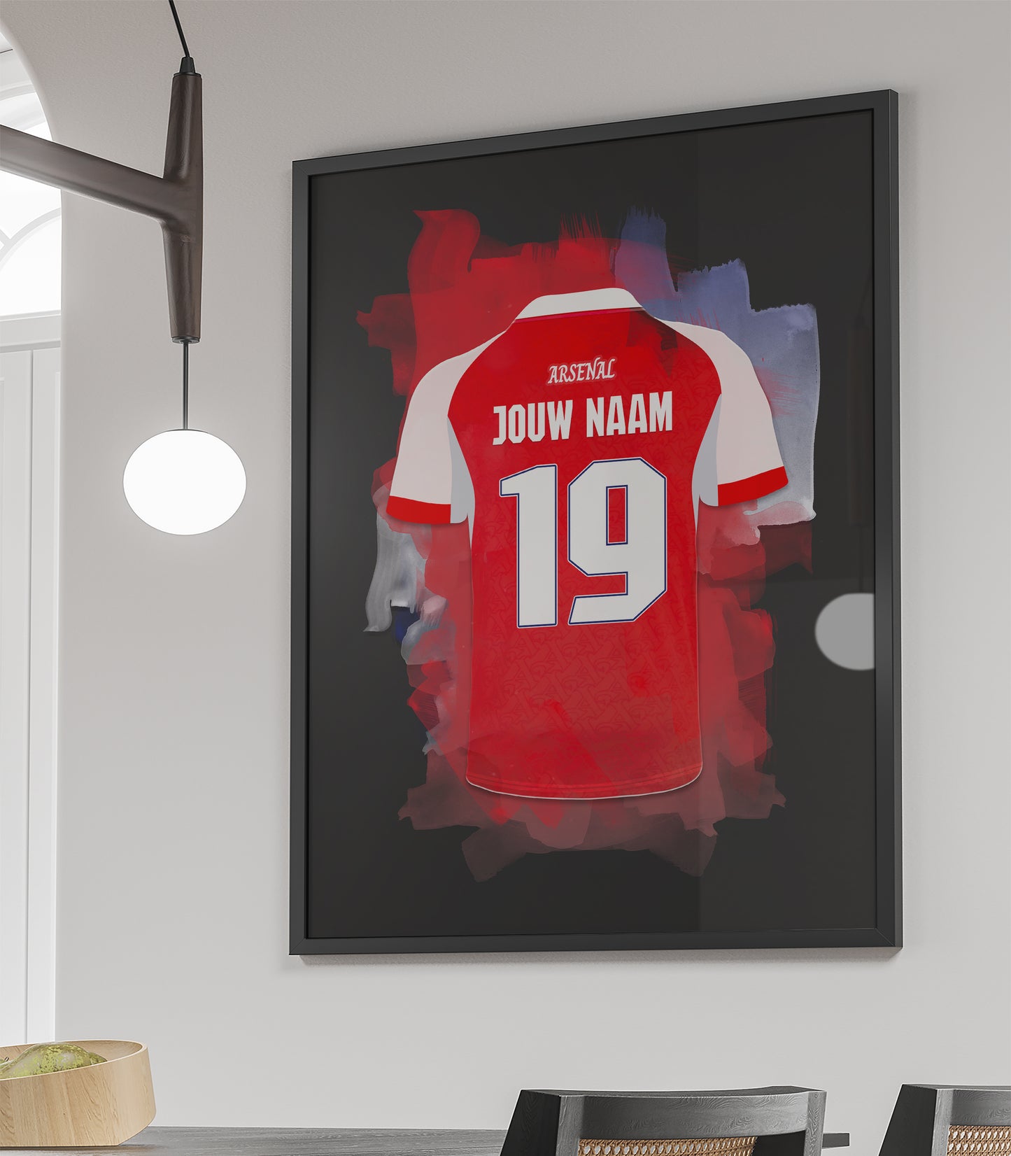 Arsenal wanddecoratie - Ingelijste poster - Voetbal fan cadeau met personalisatie
