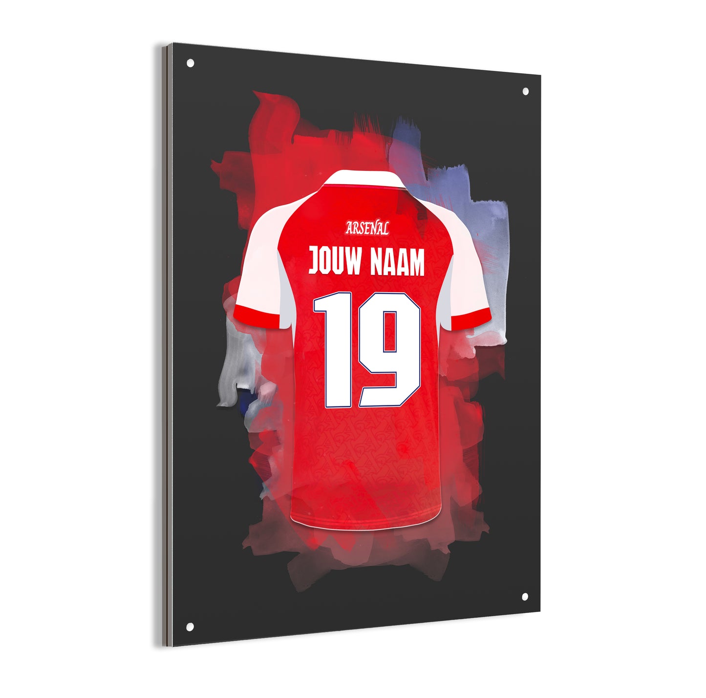Arsenal wanddecoratie - Dibond poster - Voetbal fan cadeau met personalisatie