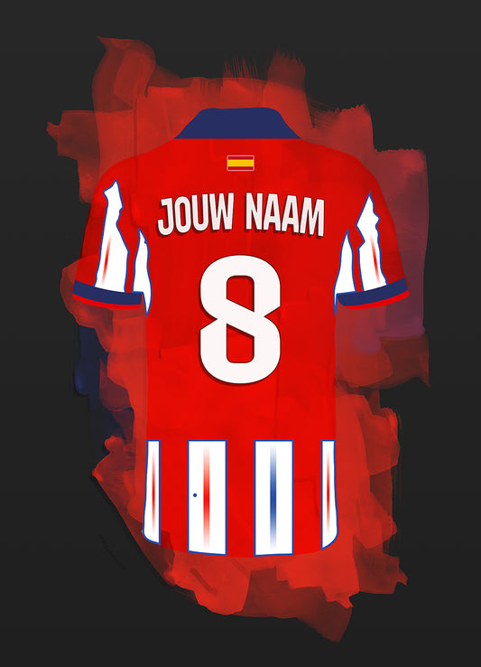 Atletico Madrid poster met naam personalisatie