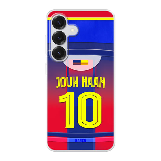 FC Barcelona telefoonhoesje met naam - Samsung Galaxy - Voetbal fan Barca kado