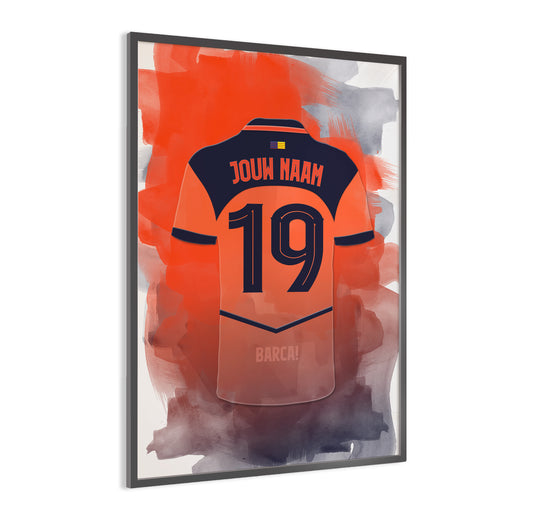 FC Barcelona wanddecoratie - FC Barcelona shirt 2025-2026 poster - Ingelijste poster - Barcelona voetbal fan kado