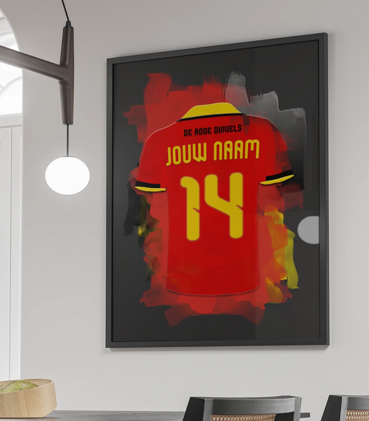 Belgisch Voetbal Elftal Voetbal Poster Met Personalisatie
