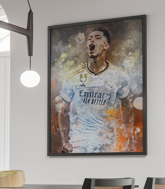 Jude Bellingham wanddecoratie - Ingelijste poster - Voetbal fan kado