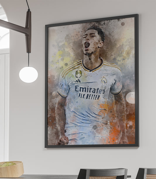 Jude Bellingham wanddecoratie - Ingelijste poster - Voetbal fan kado