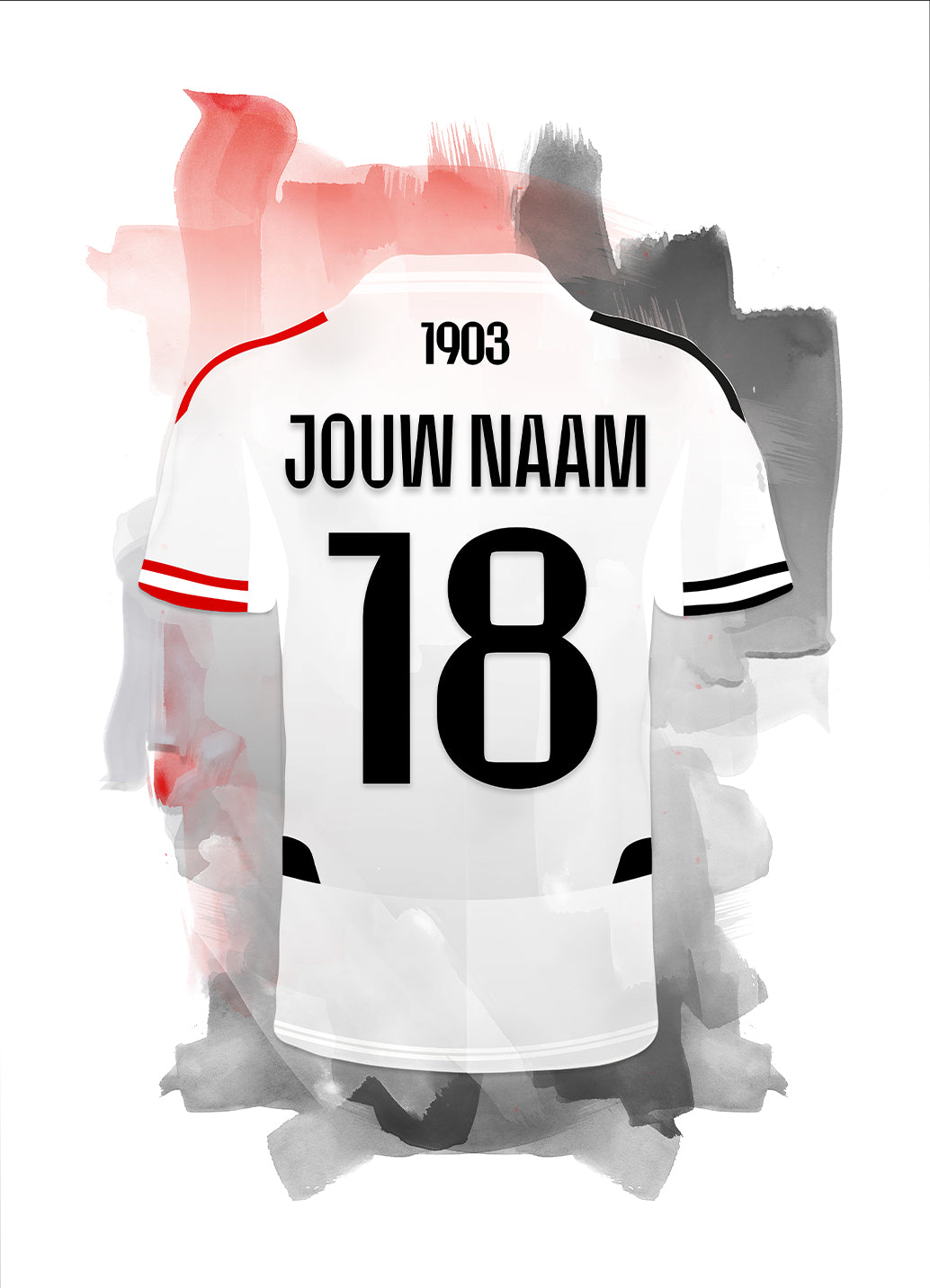 Besiktas voetbal wanddecoratie - voetbal fan cadeau - losse poster met witte achtergrond