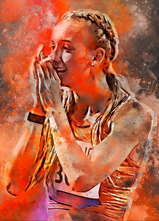 Sportposter Femke Bol in Atletiek tenue