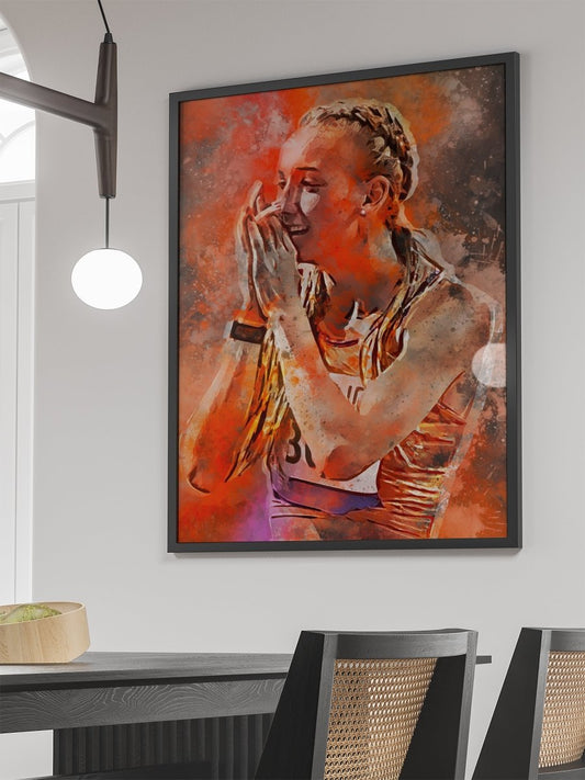 Sportposter Femke Bol in Atletiek tenue