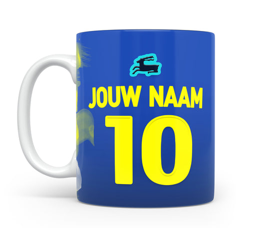 Cambuur Leeuwarden voetbal mok met naam - Cambuur Leeuwarden mok met personalisatie - Voetbal fan kado