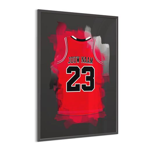 Chicago Bulls basketbal poster - Ideaal basketbal fan cadeau - Ingelijste poster - NBA basketbal wanddecoratie