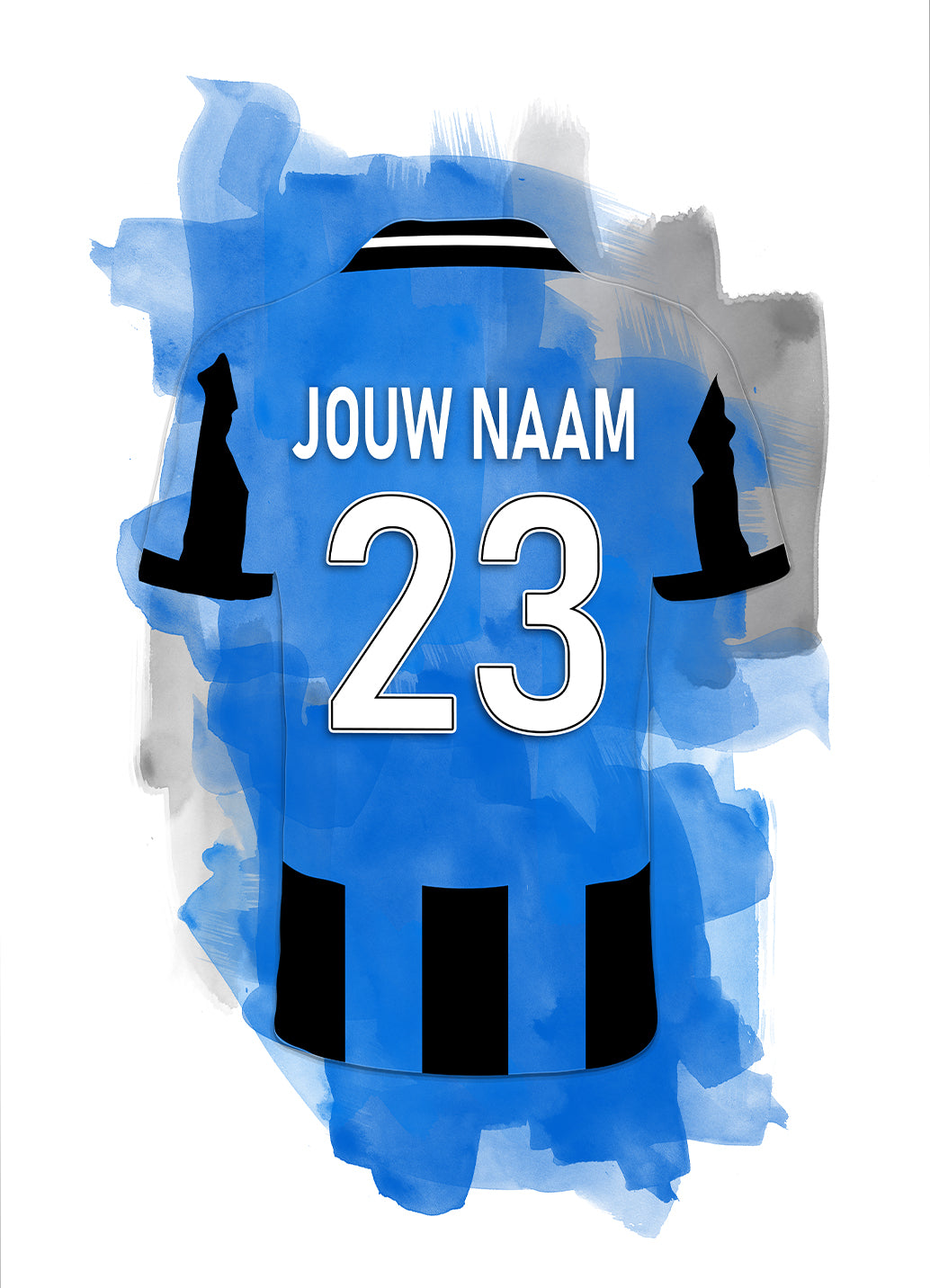 Brugge voetbalposter met eigen naam en rugnummer - Poster - Ingelijste poster - Canvas en Dibond