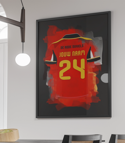 De Rode Duivels Voetbal Poster Met Eigen Naam Verjaardag Cadeau