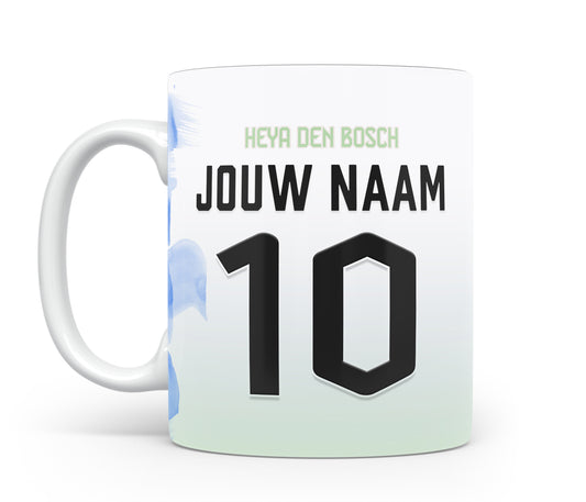 FC Den Bosch voetbal mok - Met personalisatie - Eigen naam en rugnummer - Keramiek voetbalmok