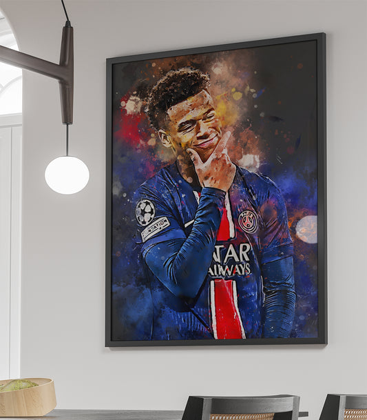 Desiree Doue ingelijste voetbal poster - Uniek voetballer cadeau verjaardag