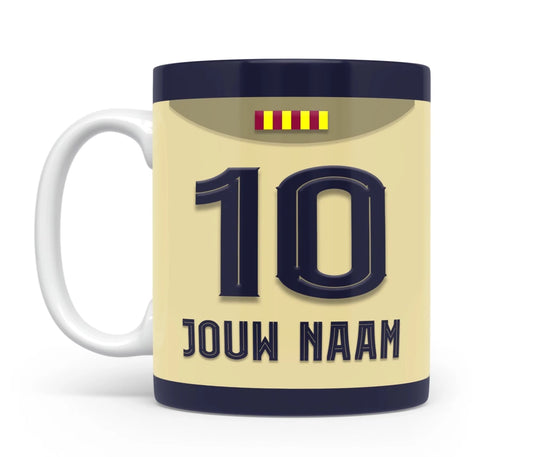 FC Barcelona Voetbal Mok Met Eigen Naam En Rugnummer Voetbal Fan Kado