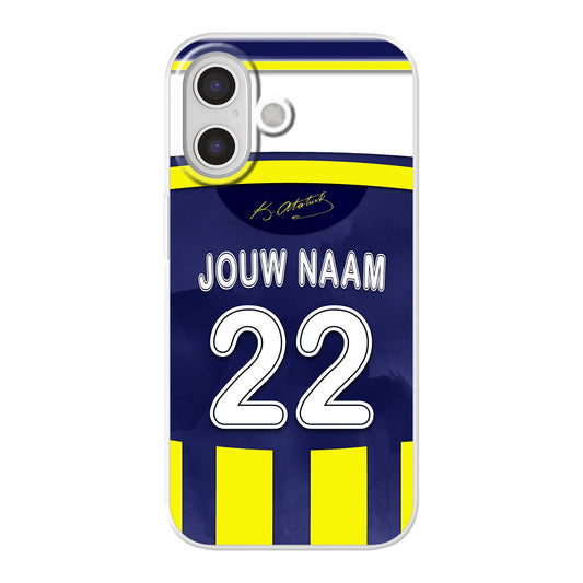 Fenerbahce SK telefoonhoesje met naam - Voetbal telefoonhoesje met personalisatie - Voetbal fan cadeau - Apple iPhone