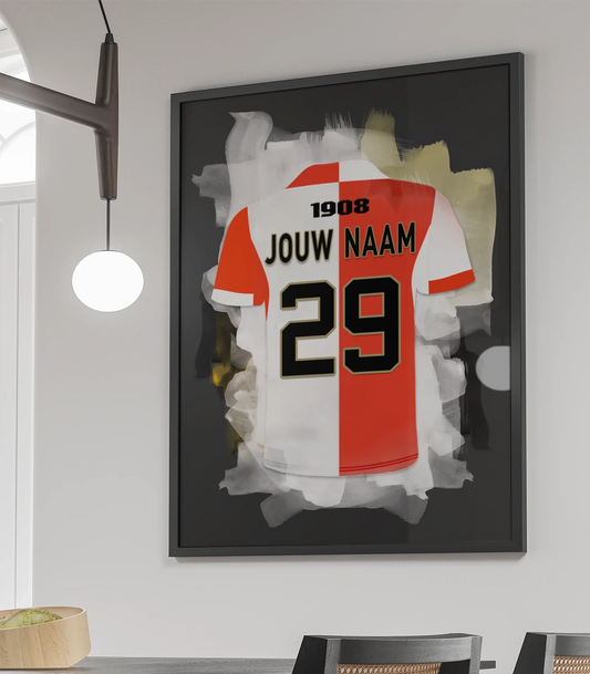 Feyenoord Voetbal Poster Met Naam En Rugnummer