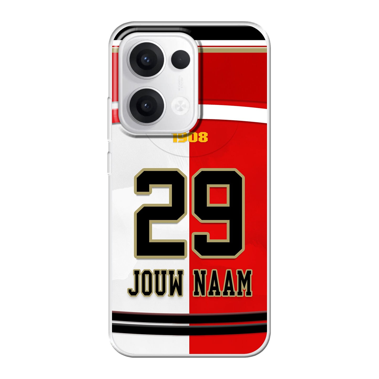 Feyenoord Rotterdam 2025-2026 telefoonhoesje met personalisatie - Oppo Reno telefoonhoesjes - Voetbal fan kado
