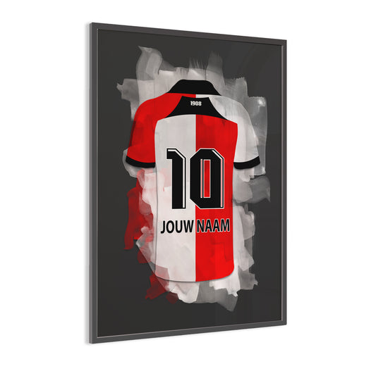 Feyenoord Rotterdam poster met eigen naam - Ingelijste poster - Voetbal fan cadeau