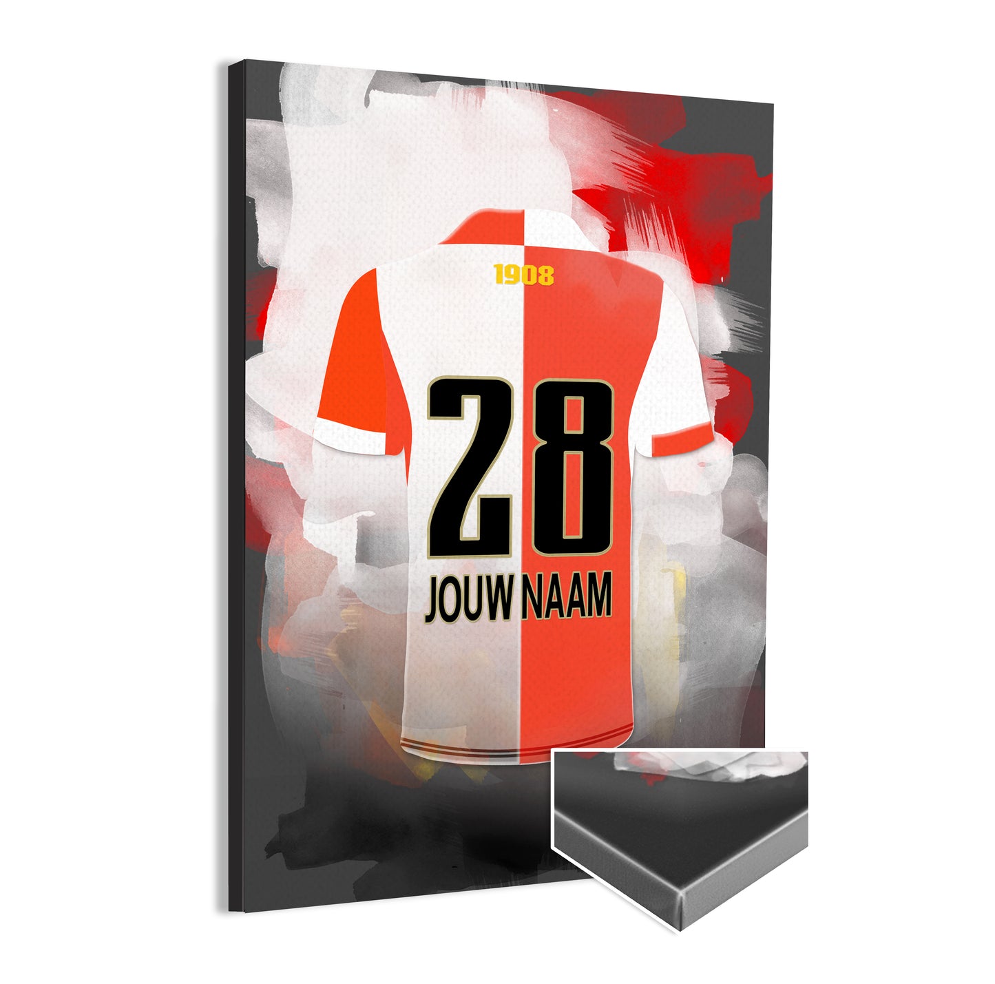 Feyenoord Rotterdam voetbal poster - Feyenoord shirt 2025-2026 poster - Canvas poster - Feyenoord fan kado
