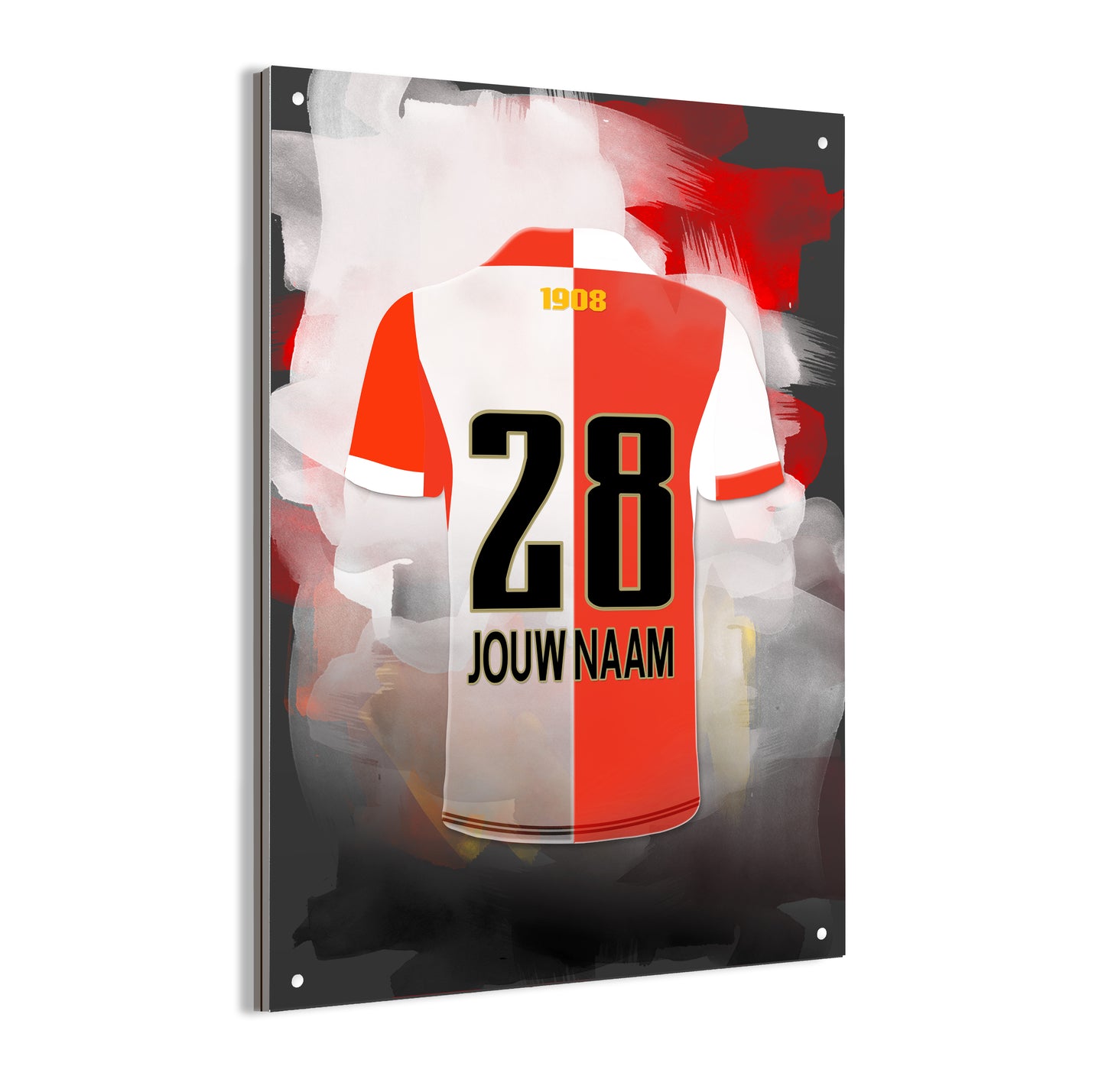 Feyenoord Rotterdam voetbal poster - Feyenoord shirt 2025-2026 poster - Dibond poster - Feyenoord fan kado