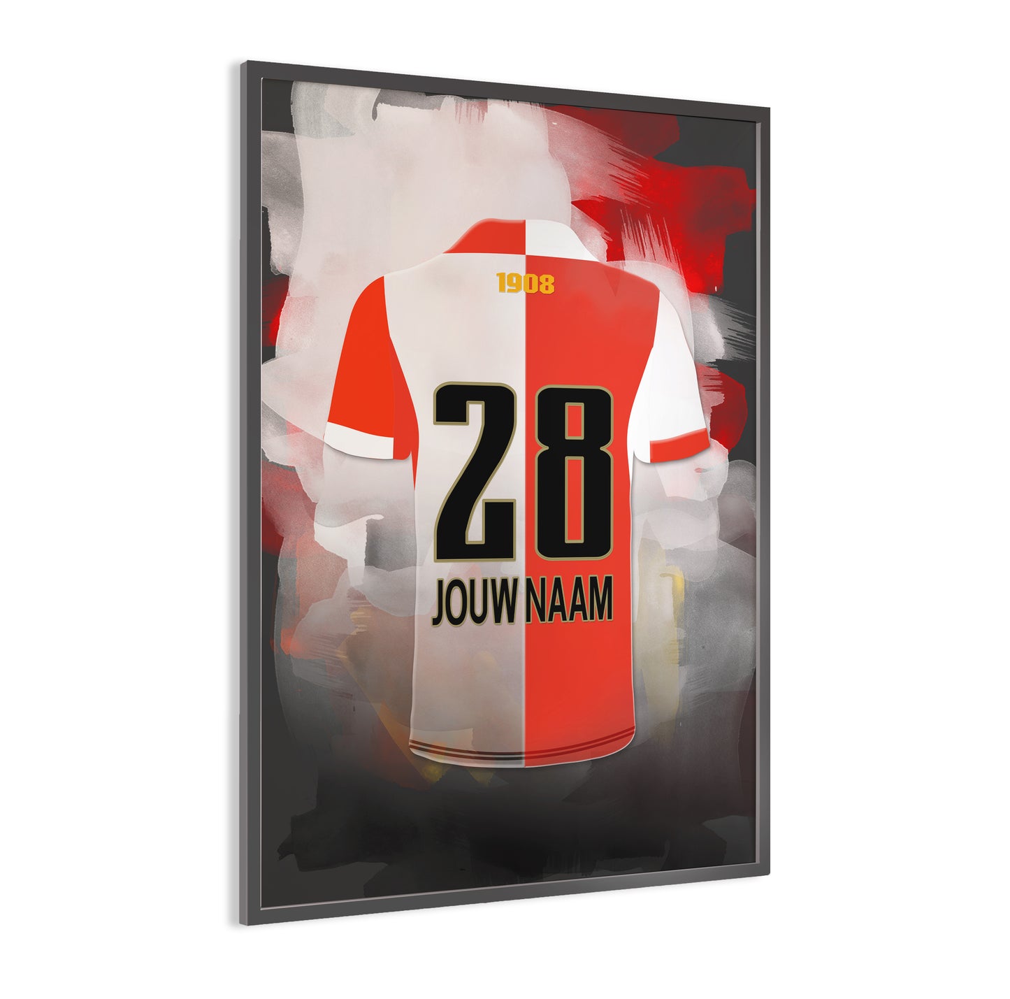 Feyenoord Rotterdam voetbal poster - Feyenoord shirt 2025-2026 poster - Ingelijste poster - Feyenoord fan kado