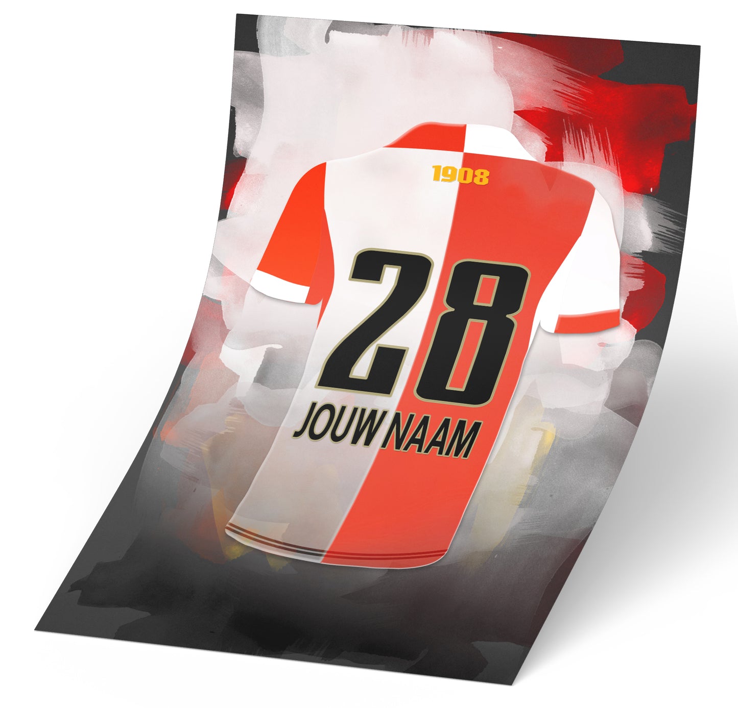 Feyenoord Rotterdam voetbal poster - Feyenoord shirt 2025-2026 poster - Losse poster - Feyenoord fan kado