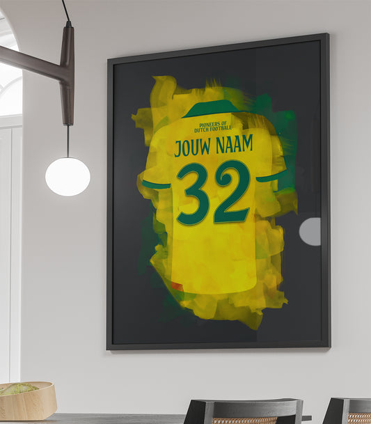 Fortuna Sittard ingelijste poster met naam - Fortuna Sittard print met personalisatie