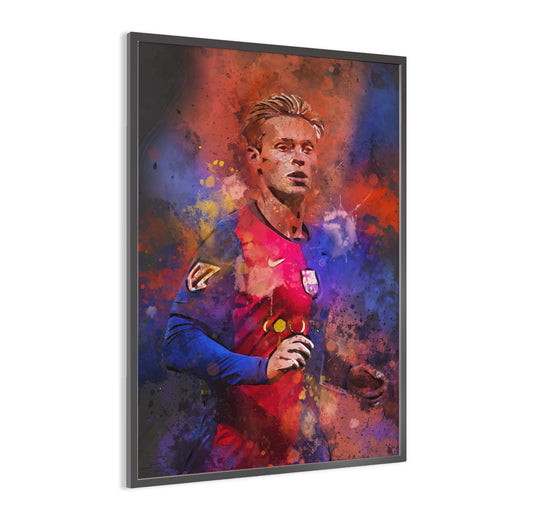 Frenkie de Jong voetbal poster - Ingelijste poster - Voetbal fan kado