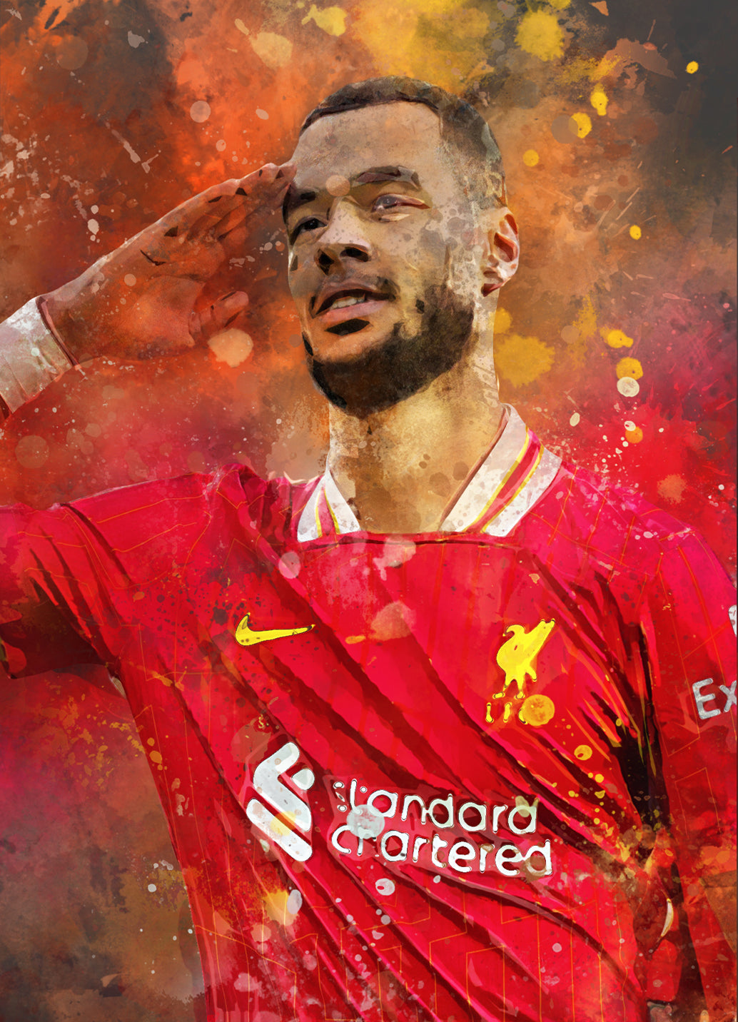 Cody Gakpo wanddecoratie - Voetbal fan poster - Ingelijste poster - Canvas - Dibond
