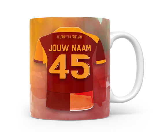 Galatasaray mok met naam - Gala mok met personalisatie - Voetbal fan cadeau