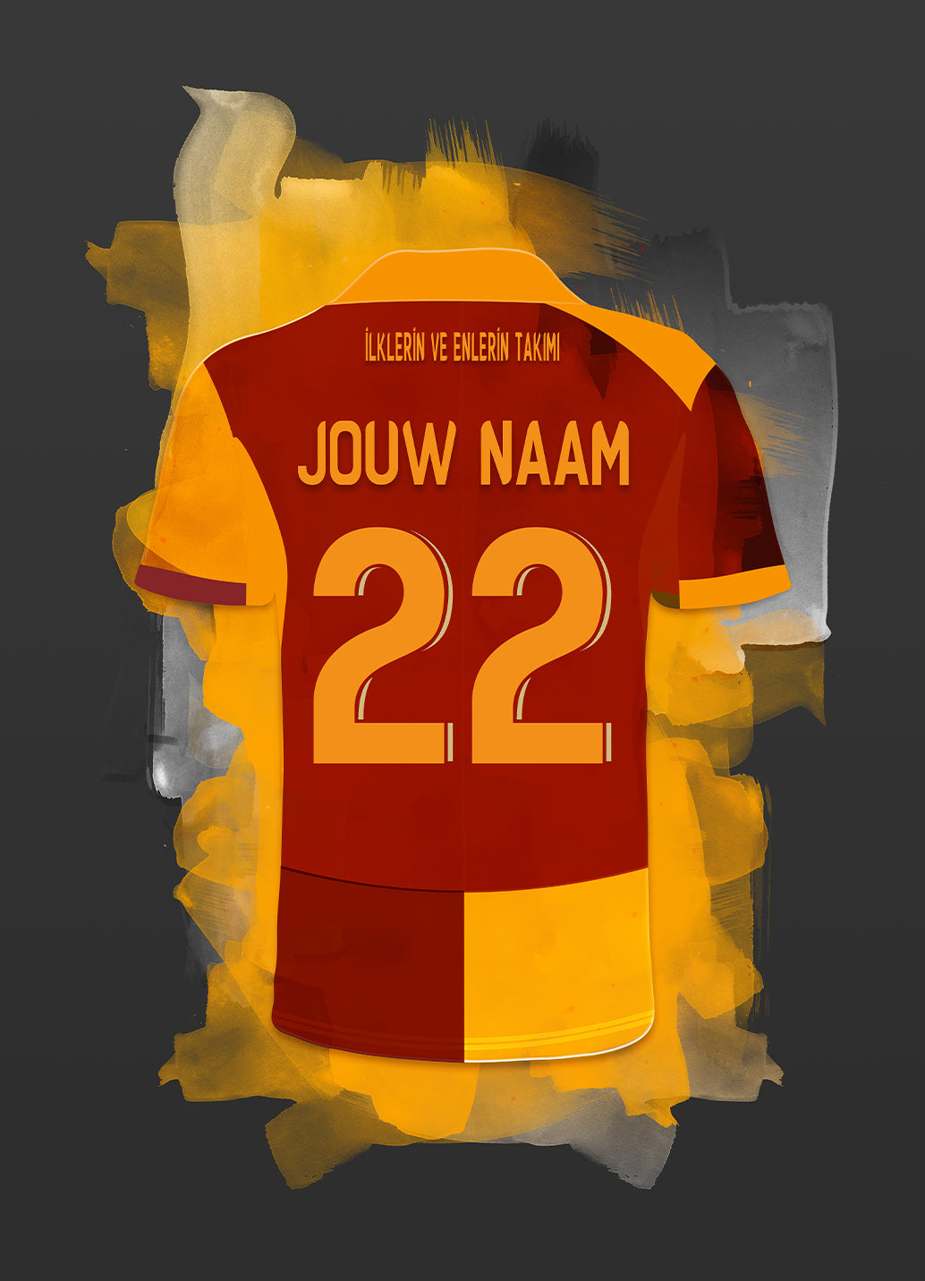 Galatasaray wanddecoratie - Losse poster - Zwarte achtergrond - Voetbal fan cadeau