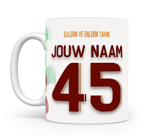 Galatasaray mok met naam - Gala mok met personalisatie - Voetbal fan cadeau