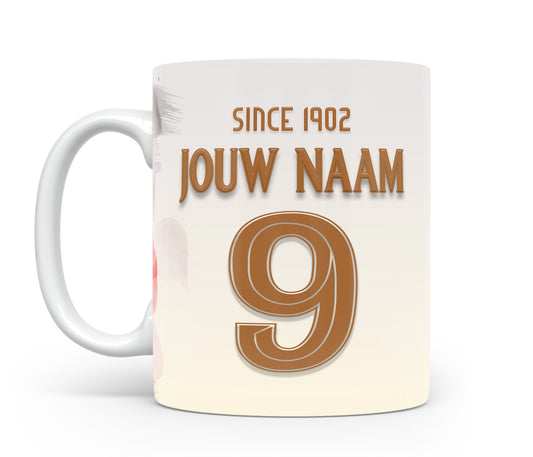 Go Ahead Eagles voetbal mok met naam - Voetbal mok met personalisatie - Voetbal fan kado