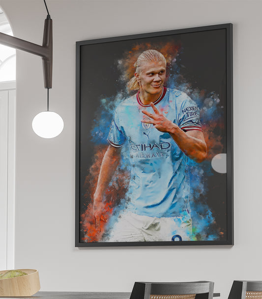 Erling Haaland ingelijste poster Manchester City