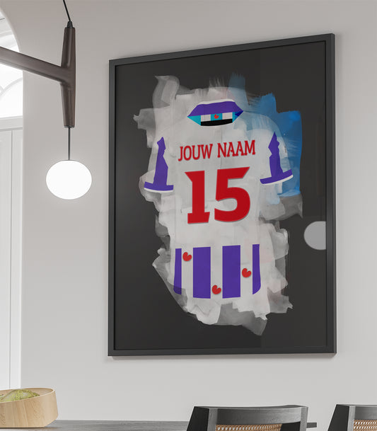 SC Heerenveen ingelijste poster met naam - SC Heerenveen print met personalisatie