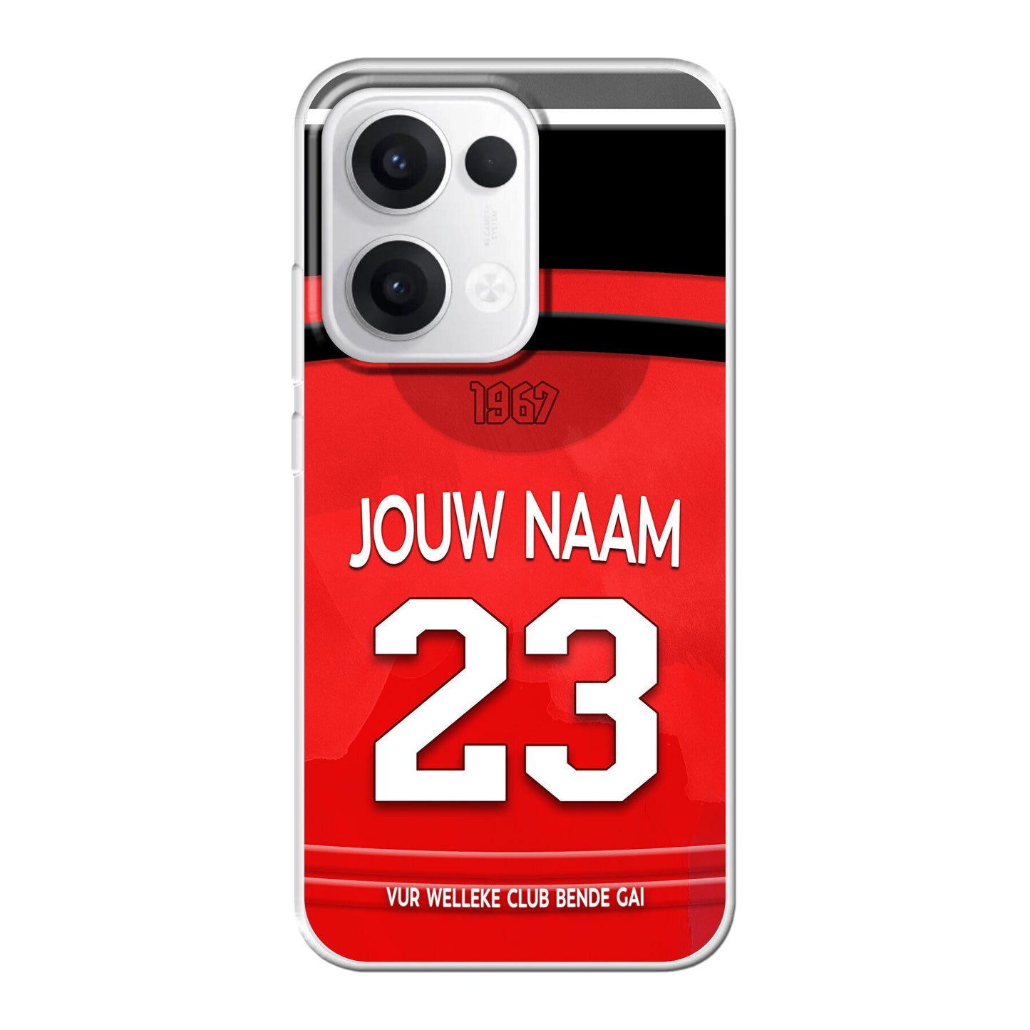Helmond Sport telefoonhoesje met naam - Oppo Reno - Voetbal fan kado