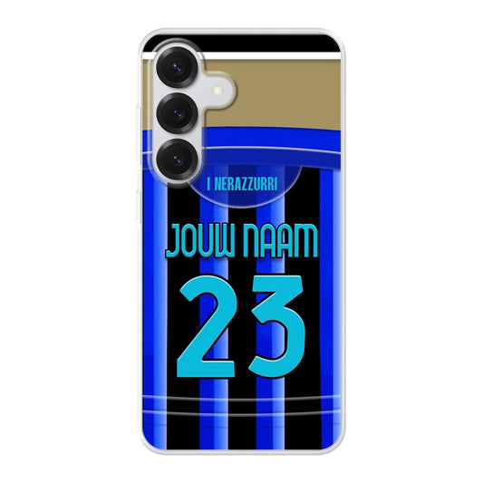 Inter Milan telefoonhoesje met naam - Samsung Galaxy - Voetbal fan kado