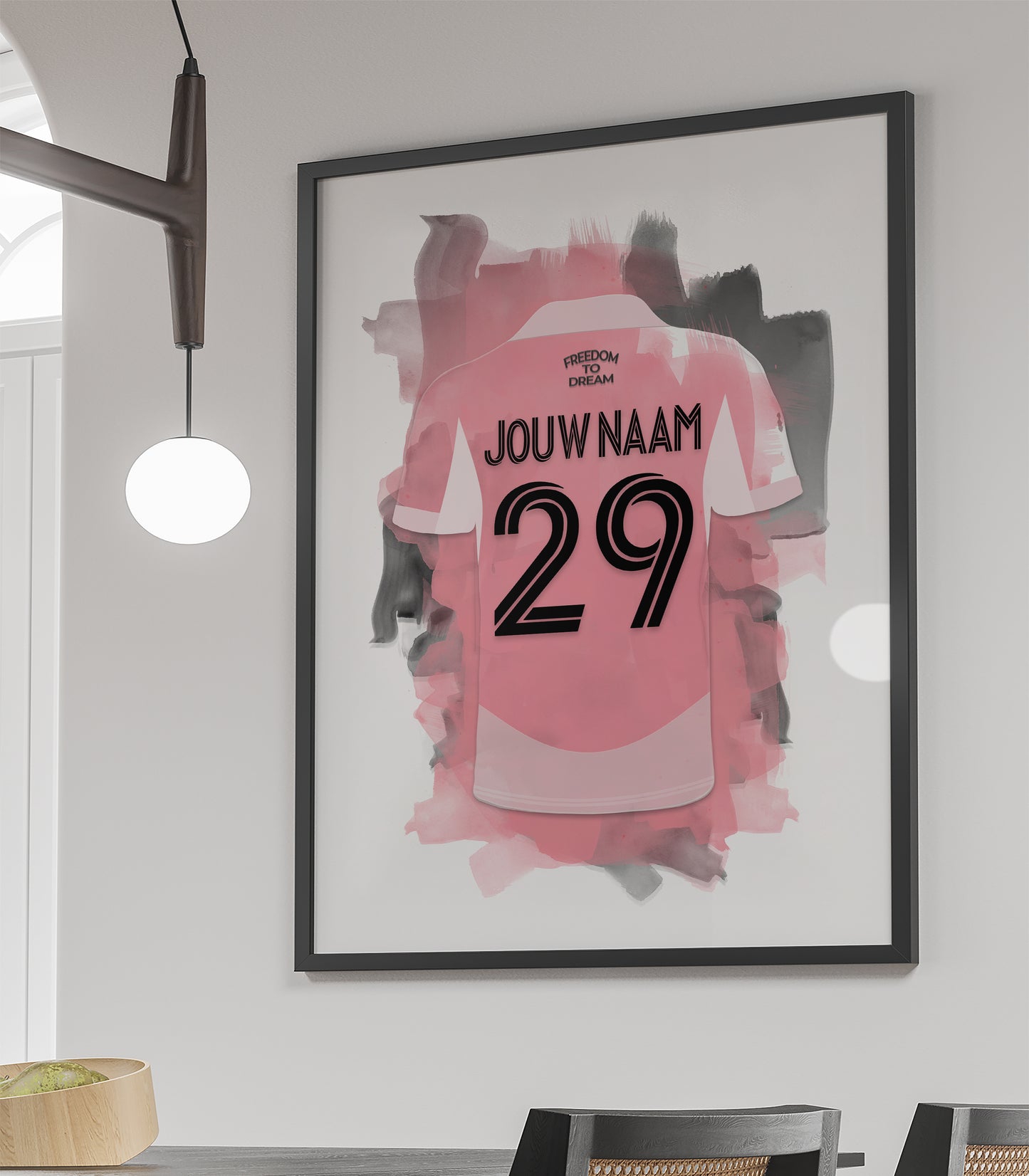 Inter Miami wanddecoratie - Ingelijste poster - Messi voetbal fan cadeau
