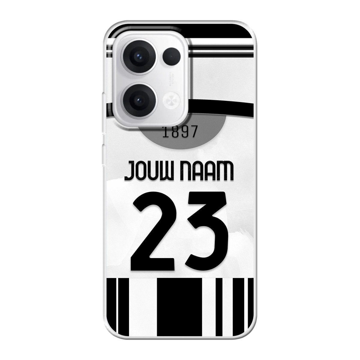 Juventus FC telefoonhoesje met naam - Oppo Reno - Voetbal fan kado