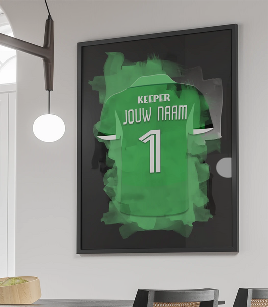 Keeper Voetbal Poster Met Personalisatie Muurdecoratie