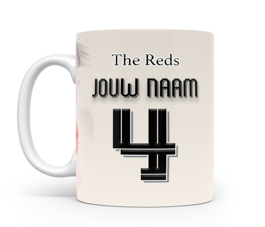 Liverpool FC voetbal mok met naam - Liverpool FC mok met personalisatie - Voetbal fan cadeau