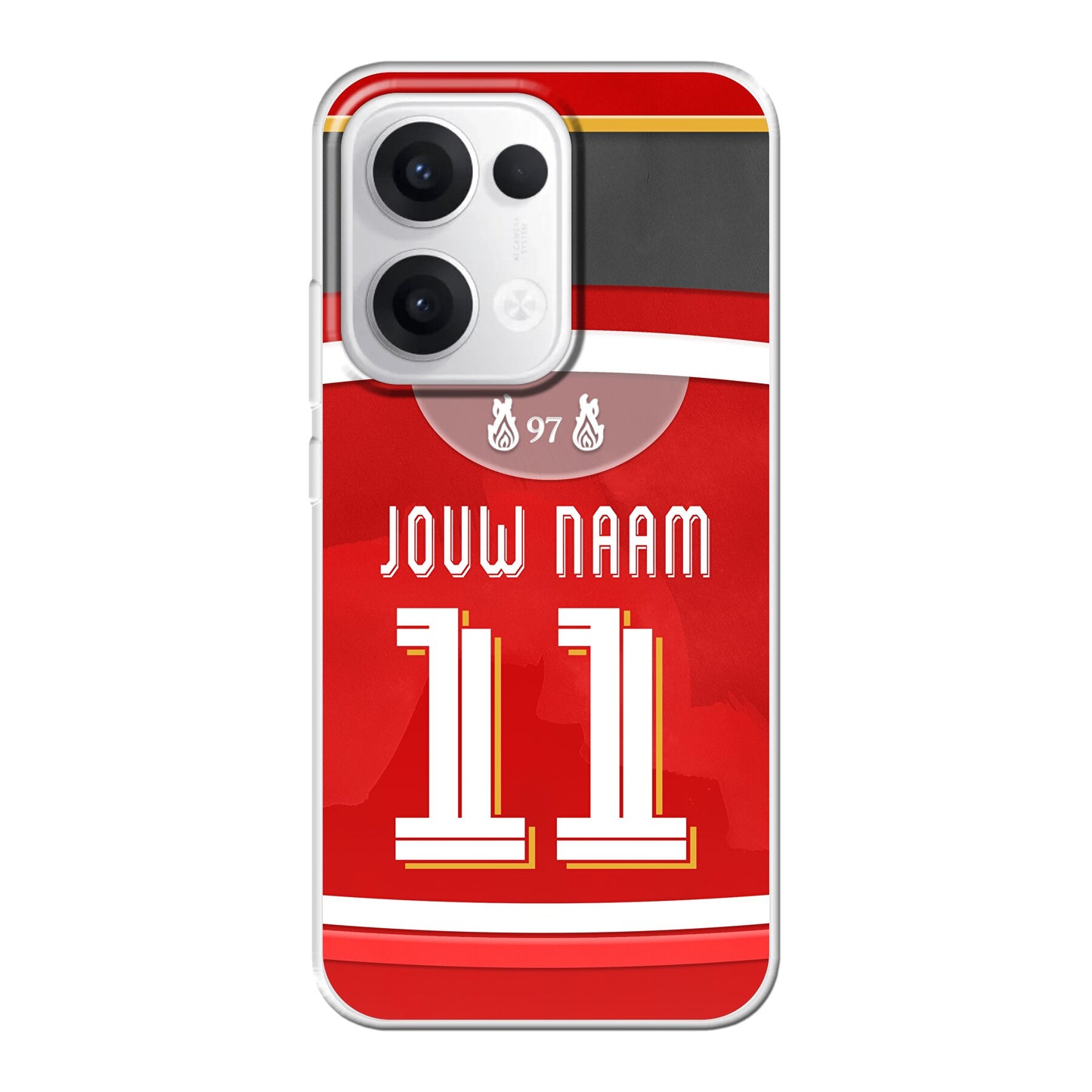 Liverpool FC telefoonhoesje - Met personalisatie - Oppo Reno - Voetbal fan kado