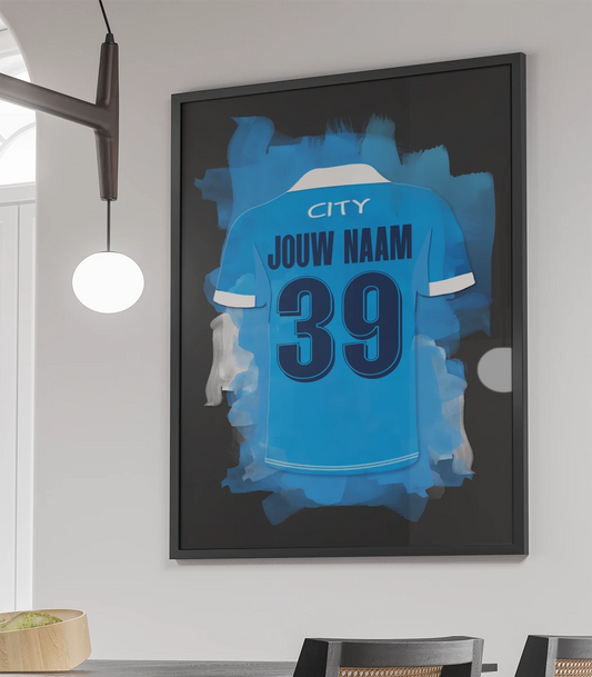 Gepersonaliseerde Man City Poster Met Eigen Naam Jongenskamer