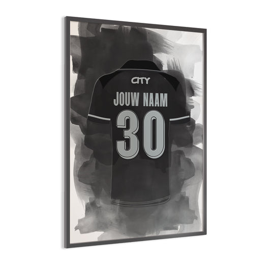 Manchester City voetbal wanddecoratie - Man C shirt 2025-2026 poster - Ingelijste poster - Man City voetbal fan kado