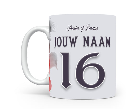 Manchester United voetbal mok met naam - Voetbal fan cadeau