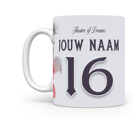 Manchester United voetbal mok met naam - Voetbal fan cadeau