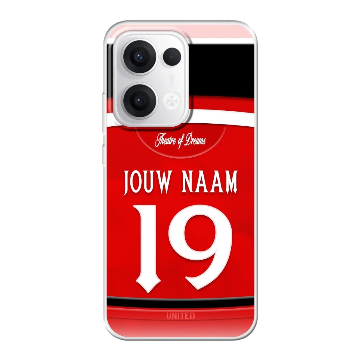 Manchester United FC telefoonhoesje met naam - Oppo Reno - Voetbal fan kado